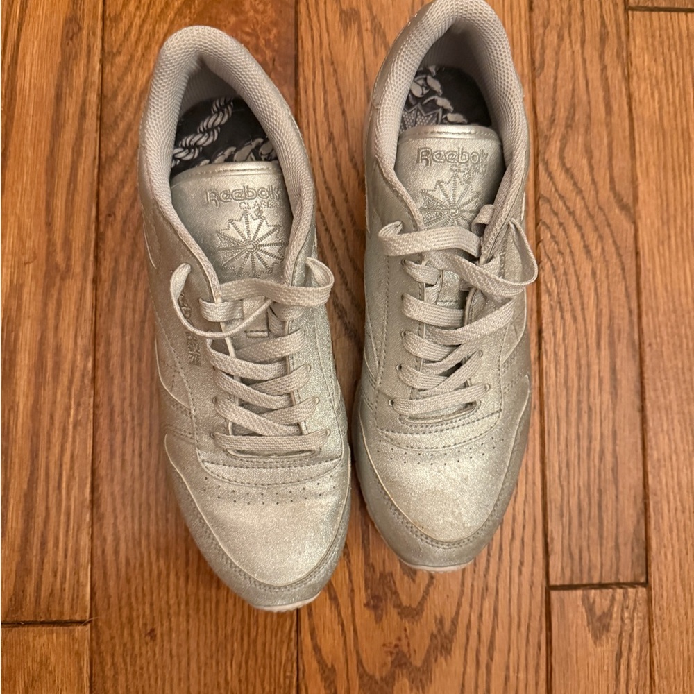 Reebok Women's Metallic Silver Sneakers